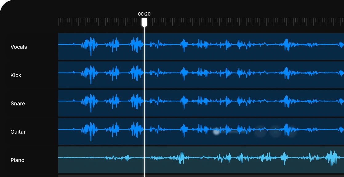 Stem splitter interface preview